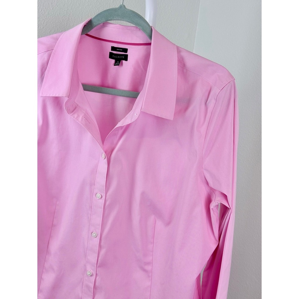 Talbots Womens Non-Iron Long Sleeve Button Down Shirt Pink Size 16 - Picture 5 of 8